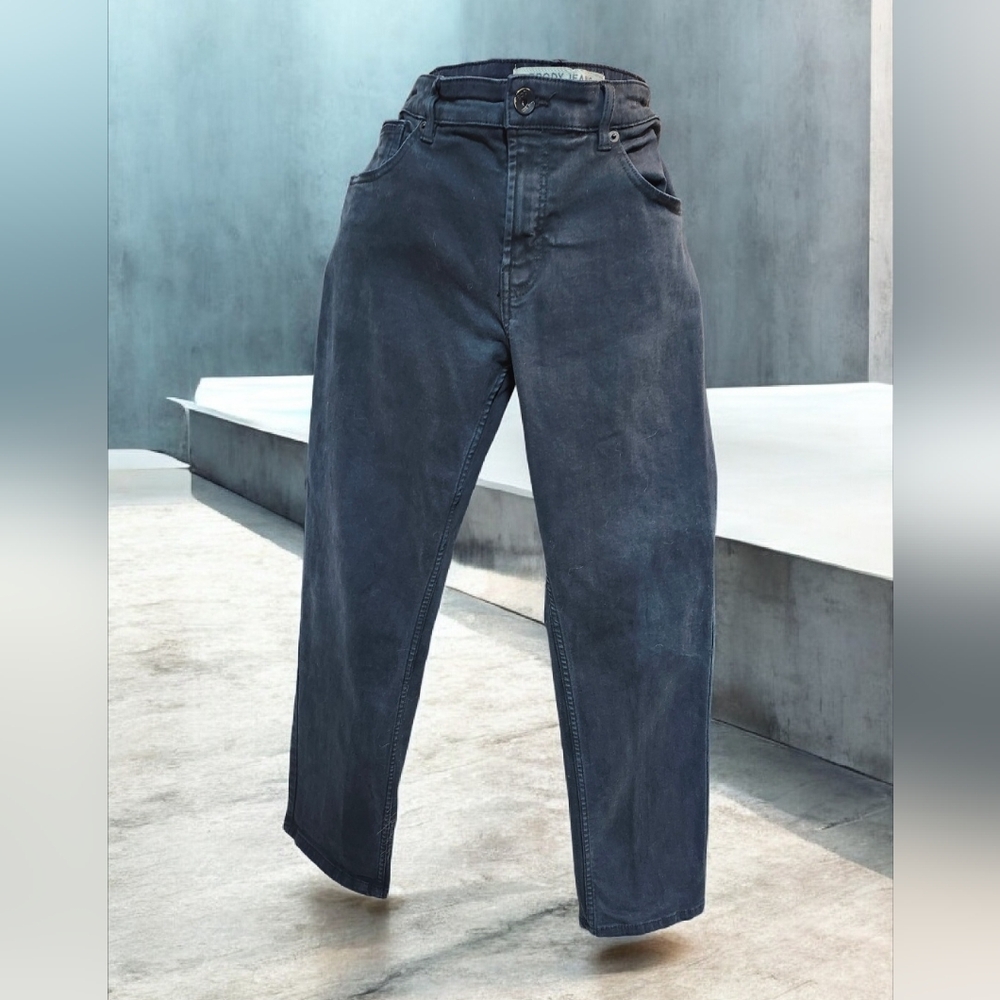 🇨🇦Brody Jeans Charcoal Brushed Denim. Classic, Slim Straight Leg, High Rise.